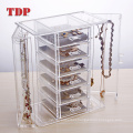 Countertop Large Capacity Earring Necklace Display Stand Acrylic Jewelry Chest Box